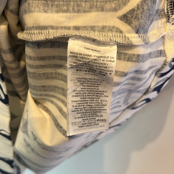 Tory Burch Cotton Ivory and Navy Anchors Top - Picture 4 of 5